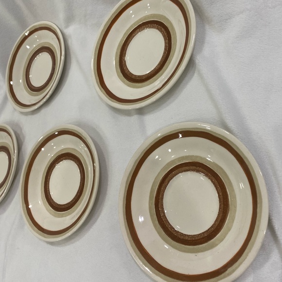 Five retro Santa Fe stoneware plates marked USA - Picture 4 of 8